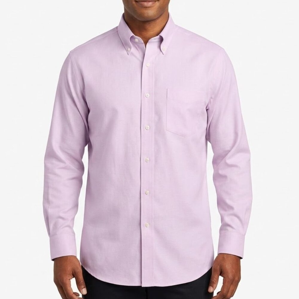 L.L. Bean Men’s Pink Oxford Shirt 16-32 Wrinkle Resistant Button Down Cotton LS